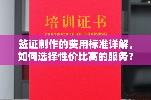 济南签证制作的费用标准详解，如何选择性价比高的服务？